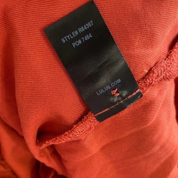 Lulu’s Friday I’m In Love Maxi Dress Burnt Orange Size Small - Picture 9 of 10